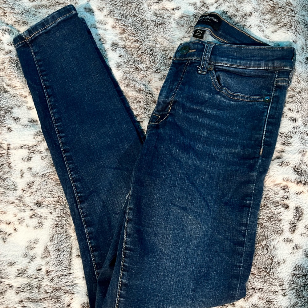 Dark Blue Banana Republic Sculpt skinny jeans